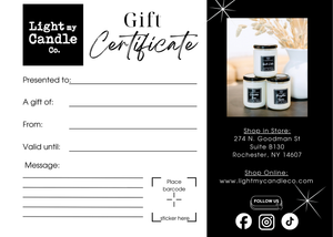 Gift Card - Light My Candle Co. Physical Gift Card